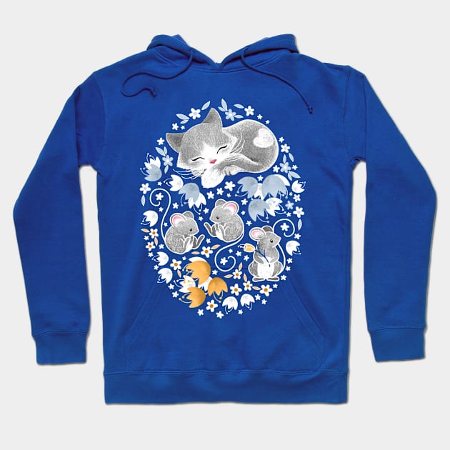 Cozy Cat and Mice Hoodie by PerrinLeFeuvre